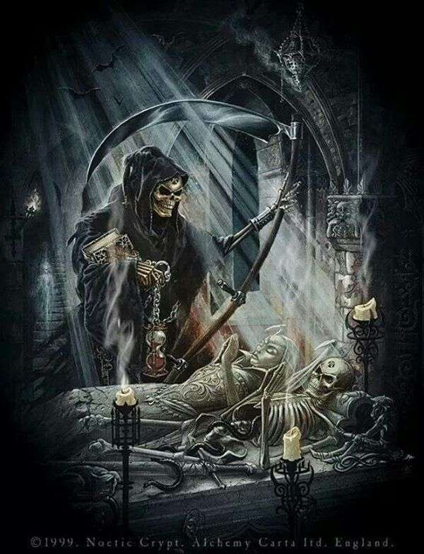 Mroczny Kosiarz Szkielet (Grim Reaper Skeleton) puzzle online