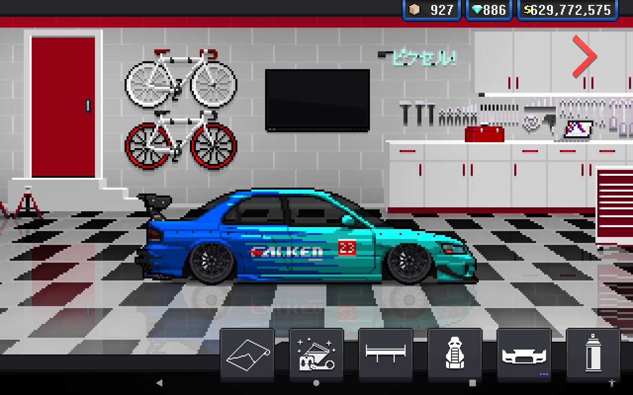 Pikselowy samochód wyścigowy Mitsubishi Lancer Evo 8 puzzle online