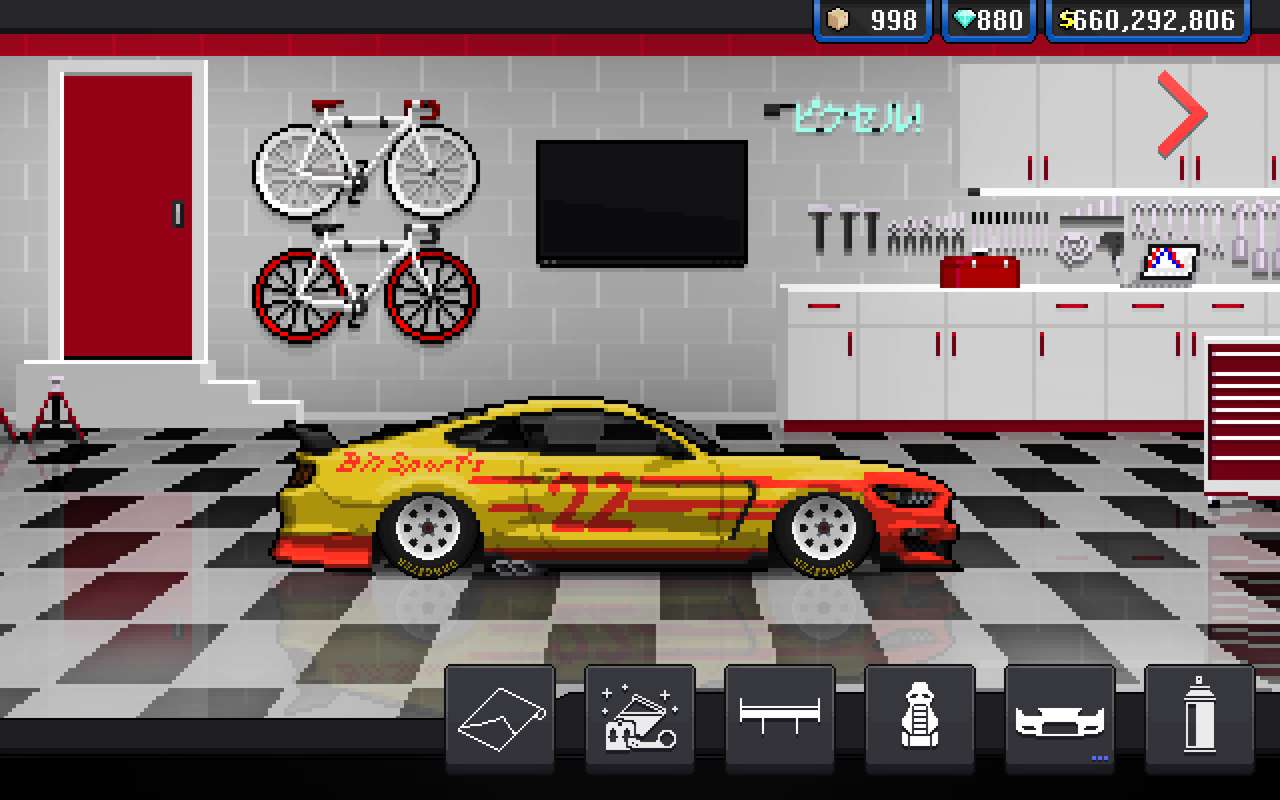 Pikselowy samochód wyścigowy Ford Mustang GT nascar puzzle online