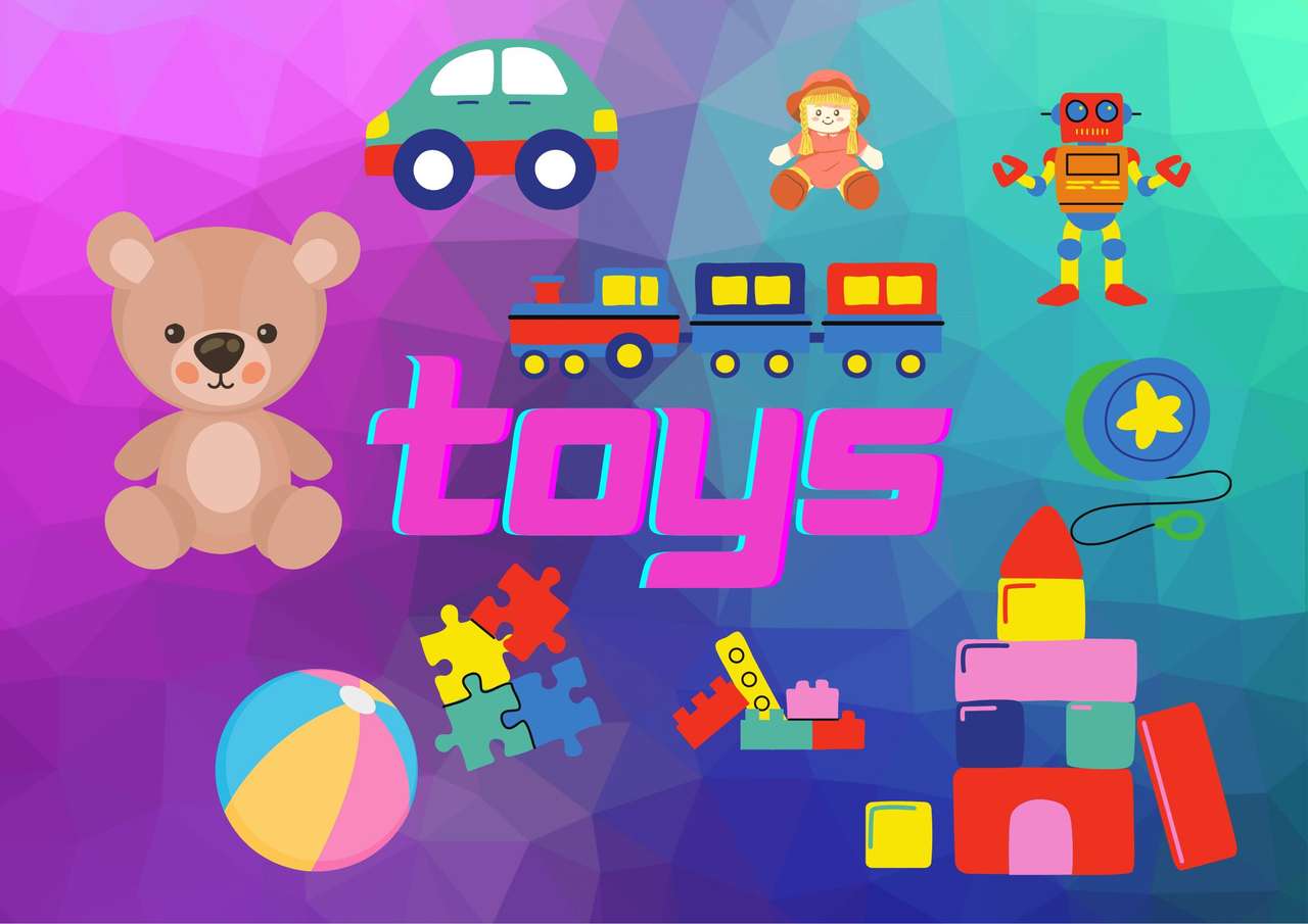 toys zabawki w języku angielskim puzzle online