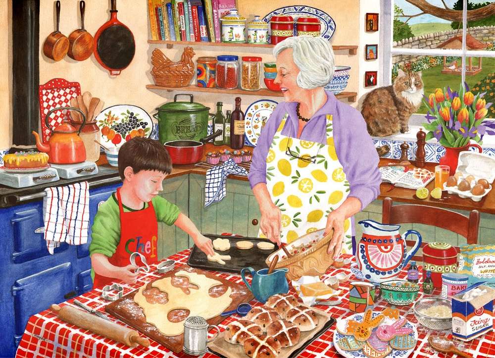 pomagam babci w kuchni puzzle online