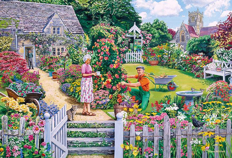 Ogrodnik pracujący w ogrodzie puzzle online
