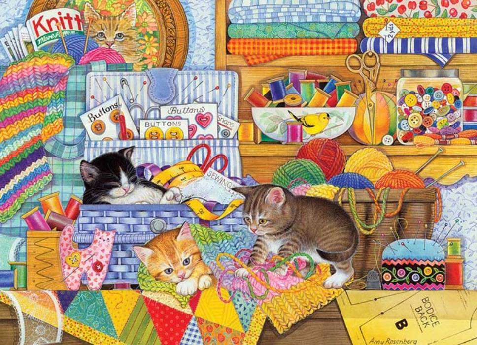Kotki w szwalni. puzzle online