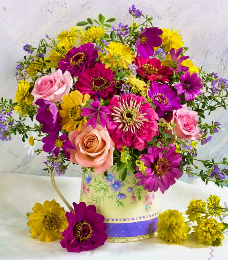 Piękny bukiet kwiatów puzzle online