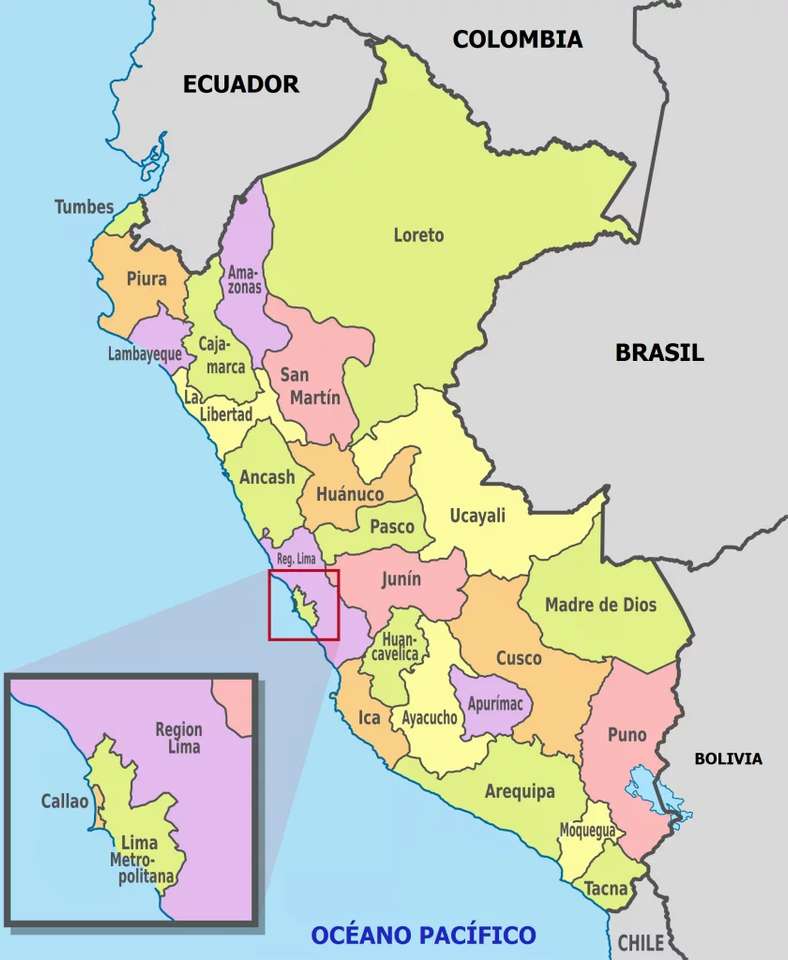 Mapa Peru. puzzle online