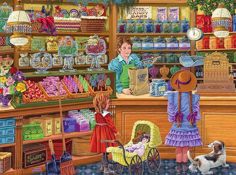 Dziewczyny kupują słodycze puzzle online