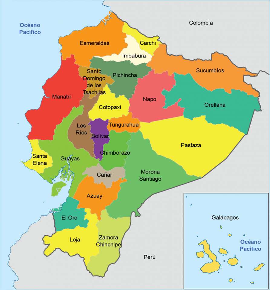 Polityczna mapa Ekwadoru puzzle online