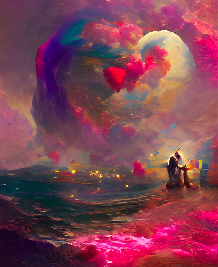 , Walentynkowe'' niebo dla zakochanych puzzle online