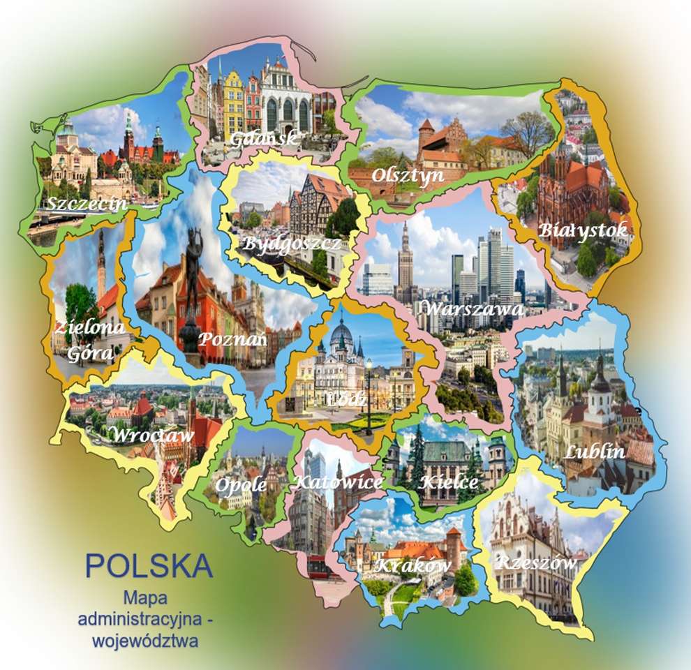Polska - mapa administracyjna puzzle online