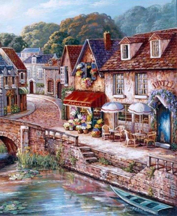 Domki nad rzeką puzzle online