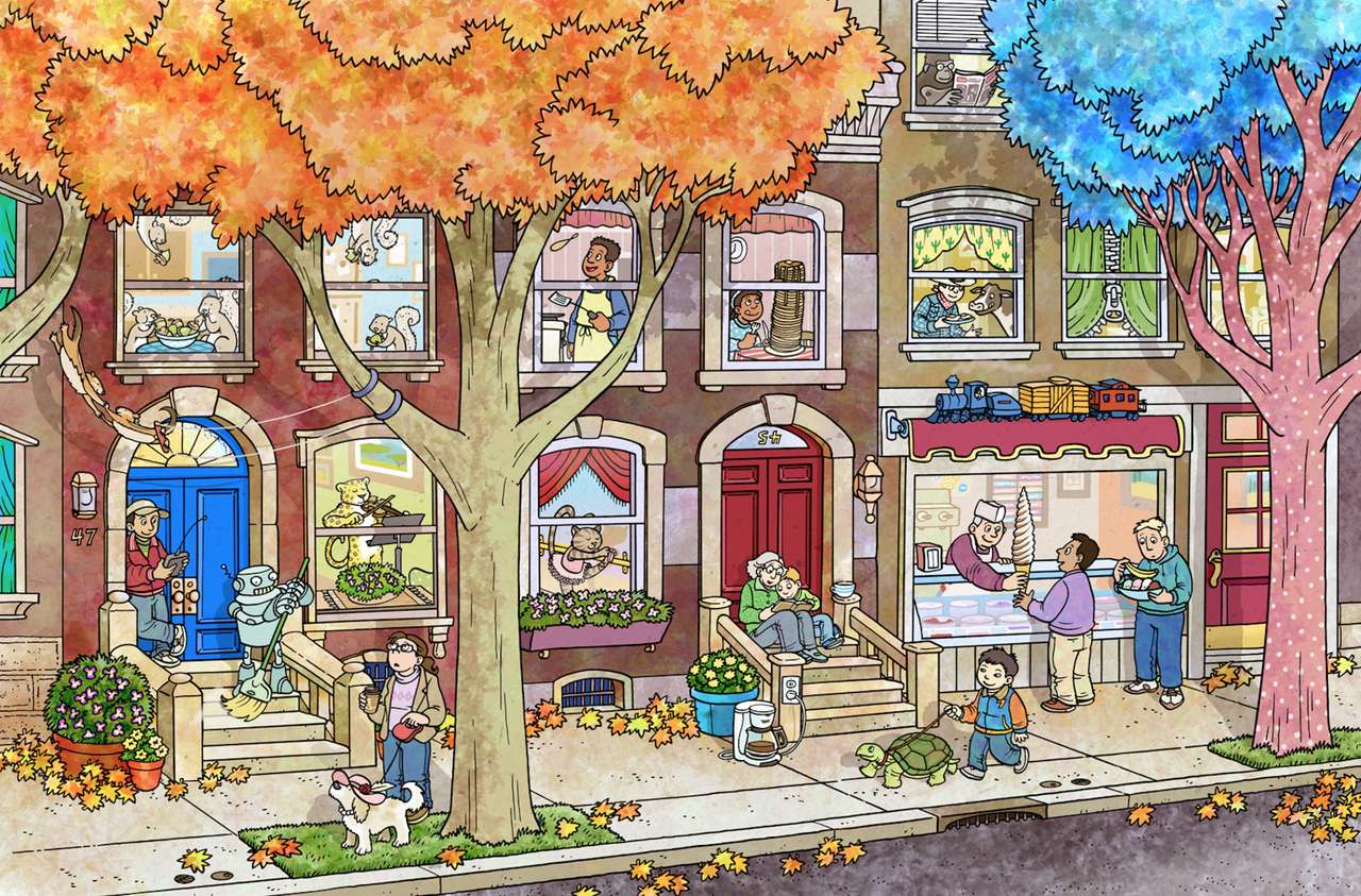 Jesień w mieście puzzle online