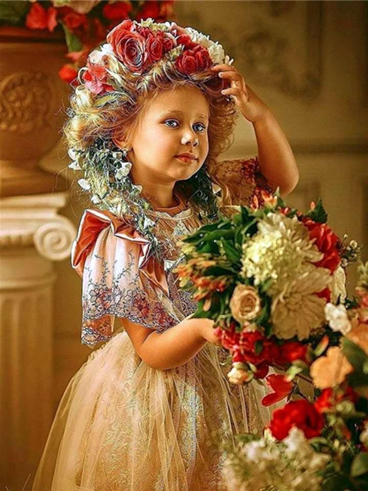 mała dziewczynka z kwiatami puzzle online