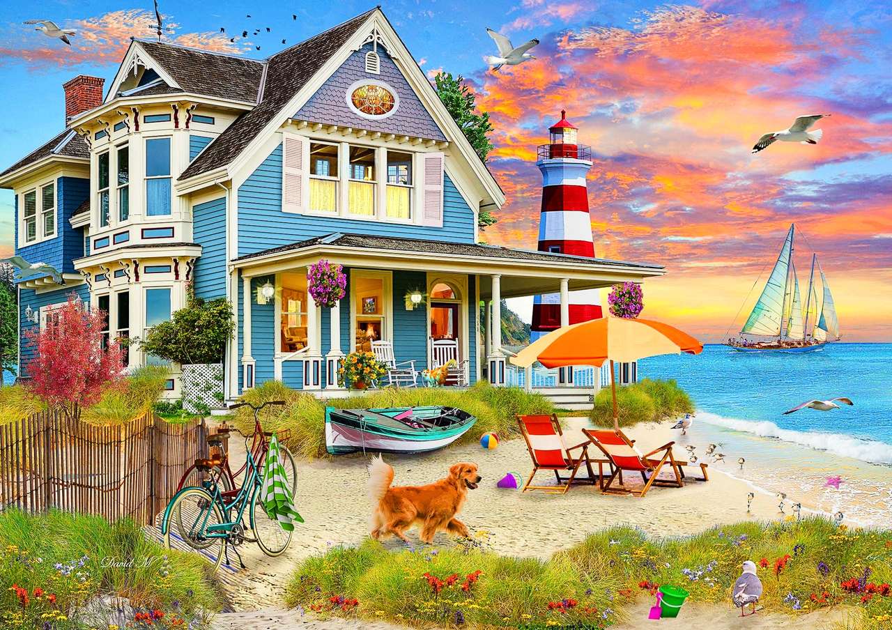 dom na plaży puzzle online