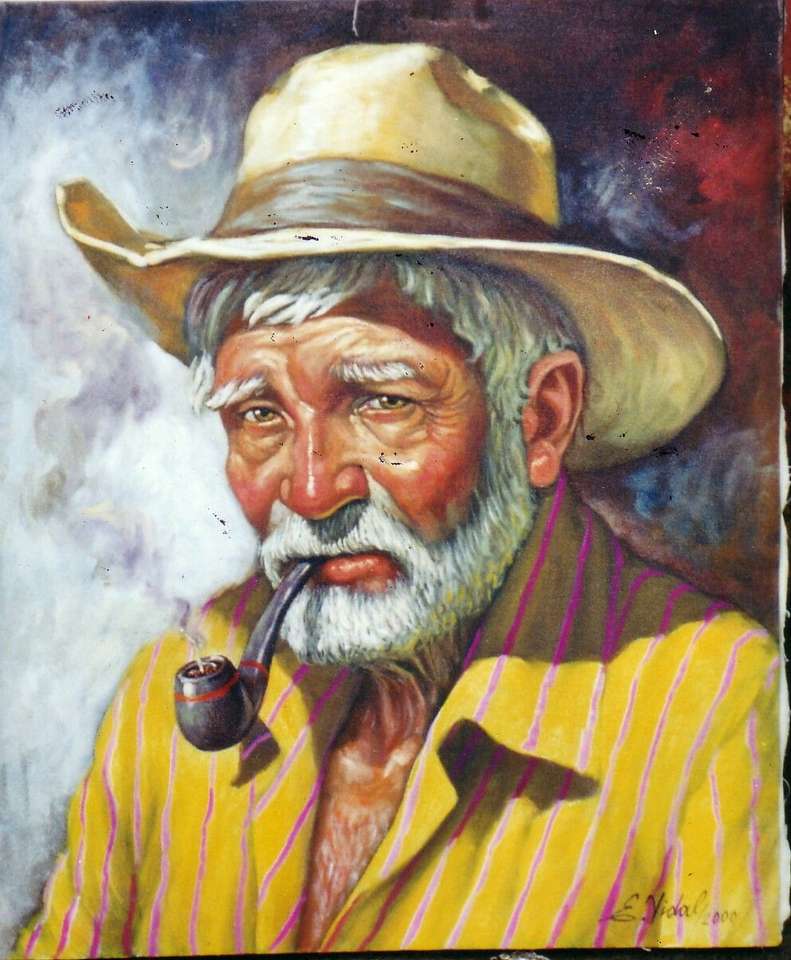 mężczyzna palący fajkę puzzle online