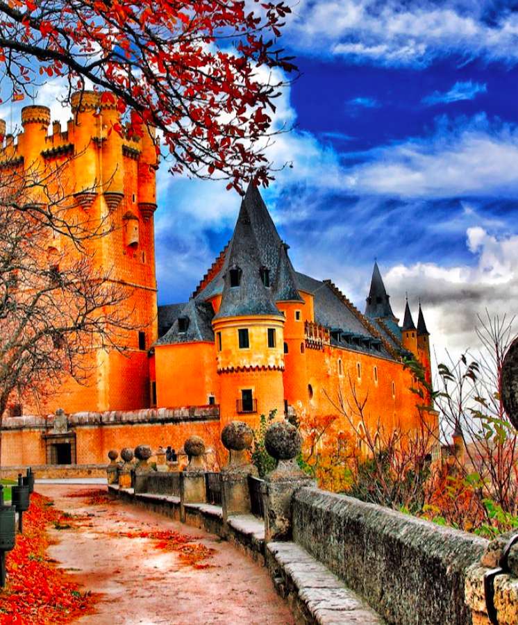 Zamek w złotym kolorze jesieni puzzle online
