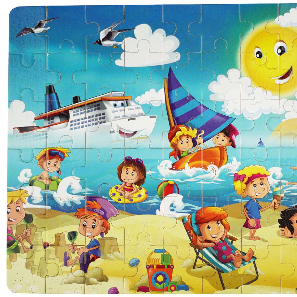 Dzieci na plaży nad morzem puzzle online