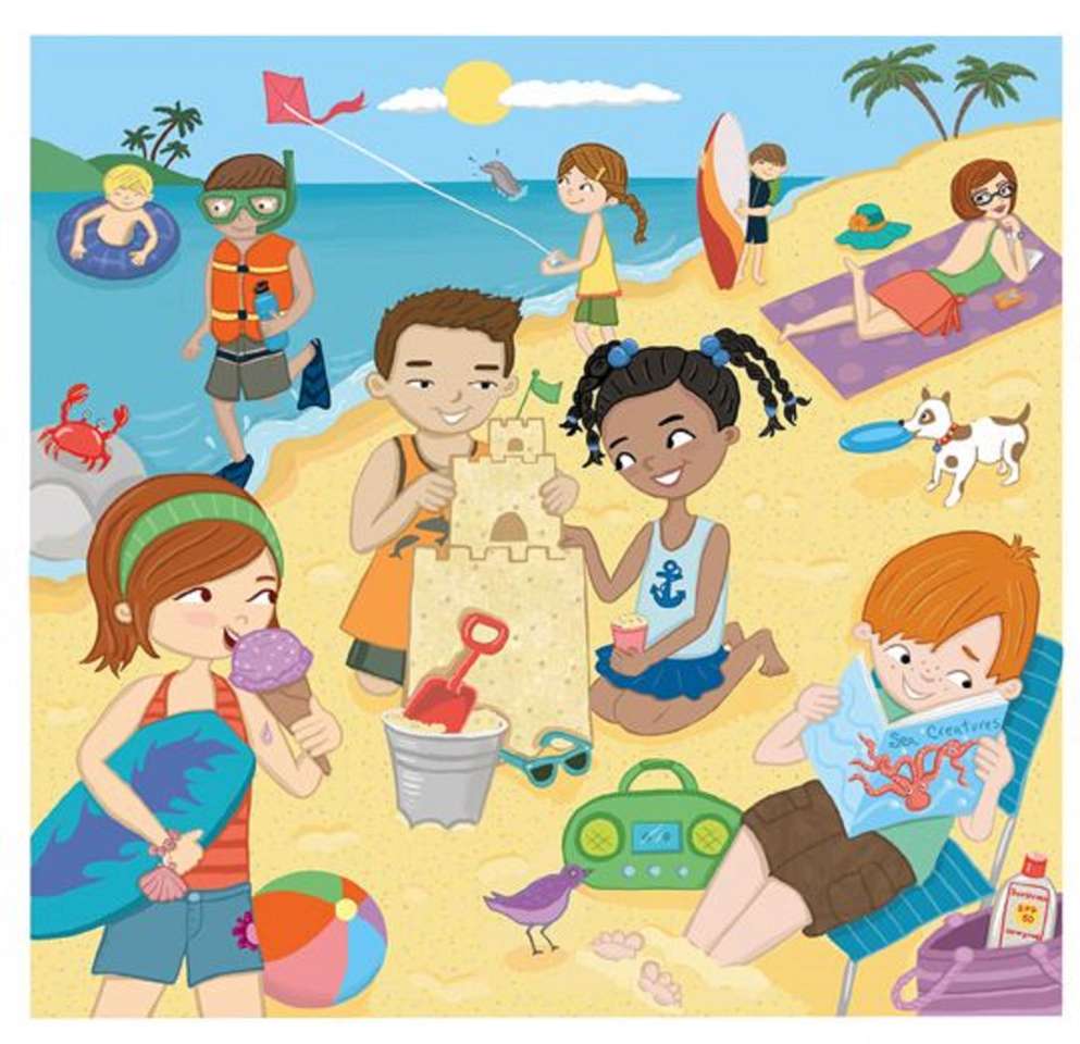 Dzieci na plaży puzzle online