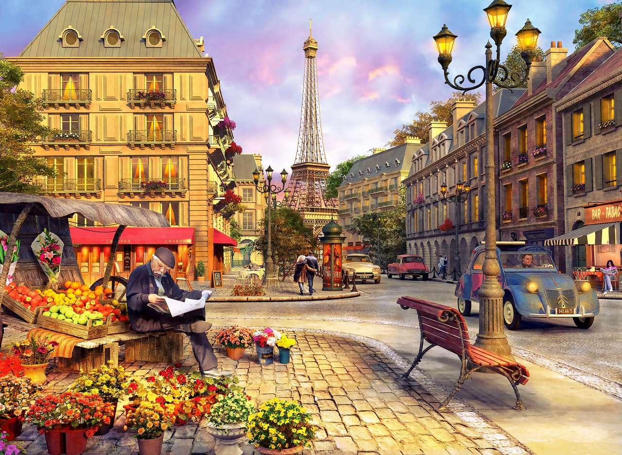 Paryska uliczka z kamienicami puzzle online