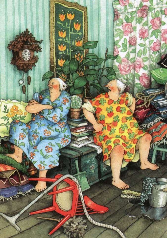 Szalone babcie-Sprzątanie czeka:) puzzle online