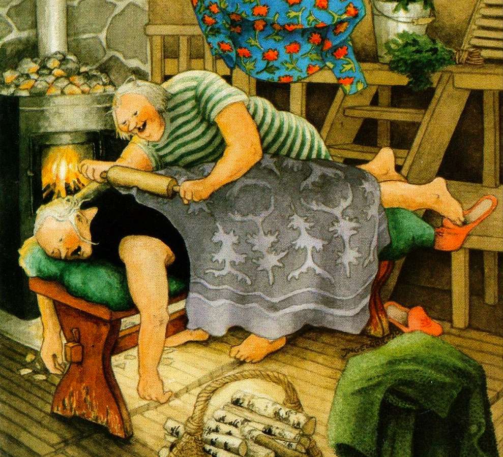 Szalone babcie-Masaż puzzle online