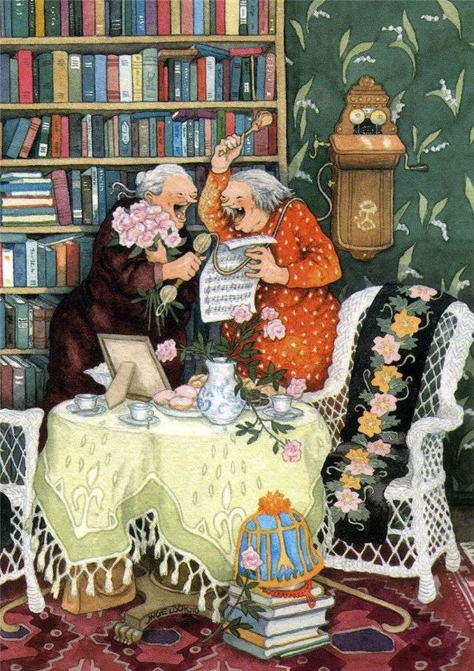 Szalone babcie- Świętująco - śpiewające puzzle online