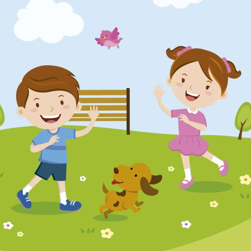 dzieci w parku puzzle online
