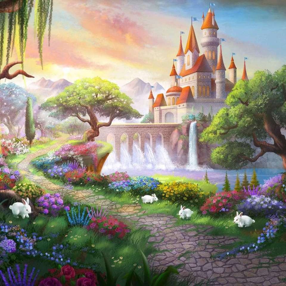 Uroczy zamek przy tamie puzzle online