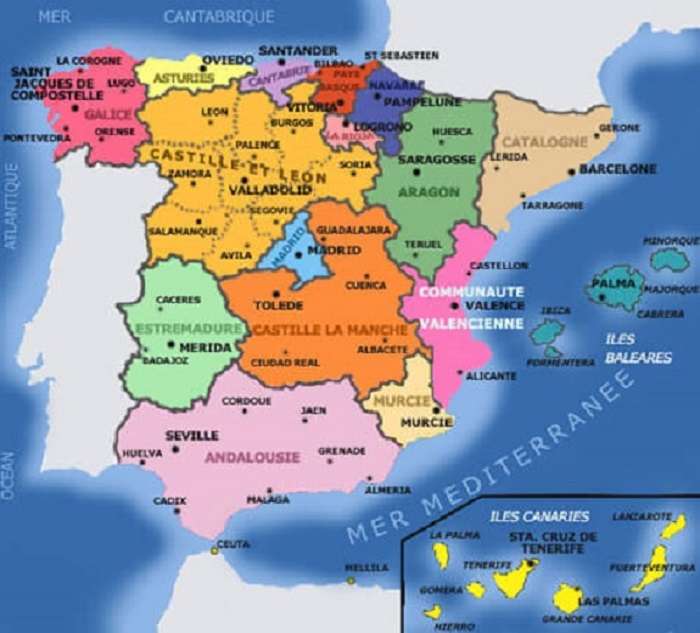 mapa hiszpanii puzzle online