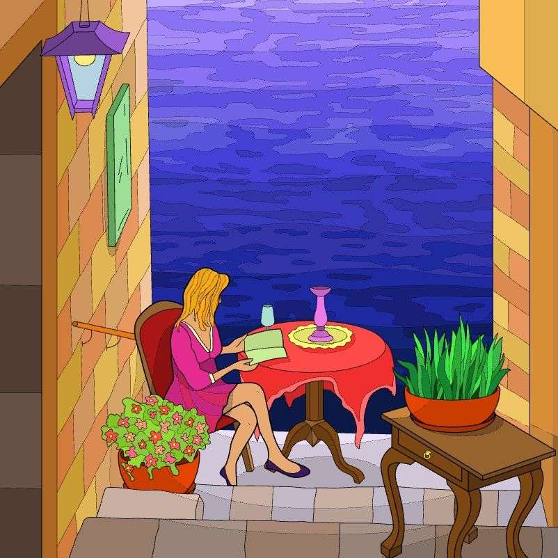Widok z okna na ocean, cudowny relaks puzzle online