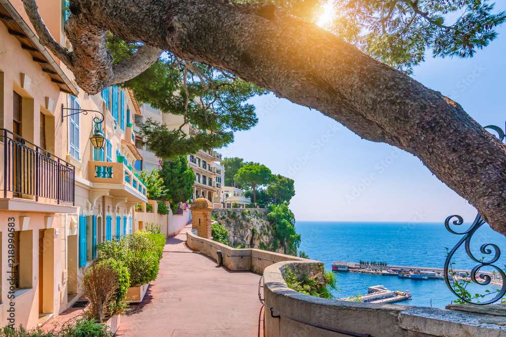 Dzielnica Monako położona na wysokim przylądku puzzle online