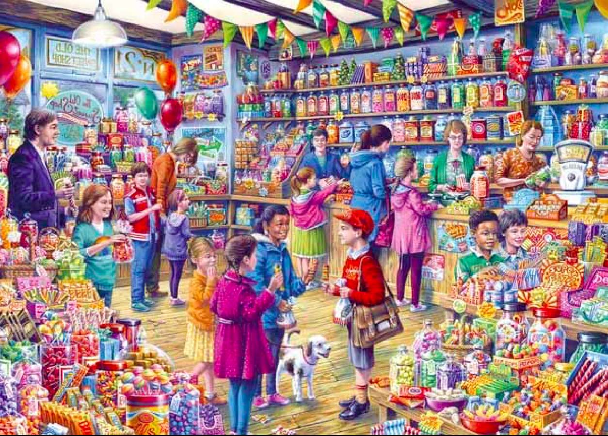 Wielki sklep z słodyczami z czasów naszych babć:) puzzle online