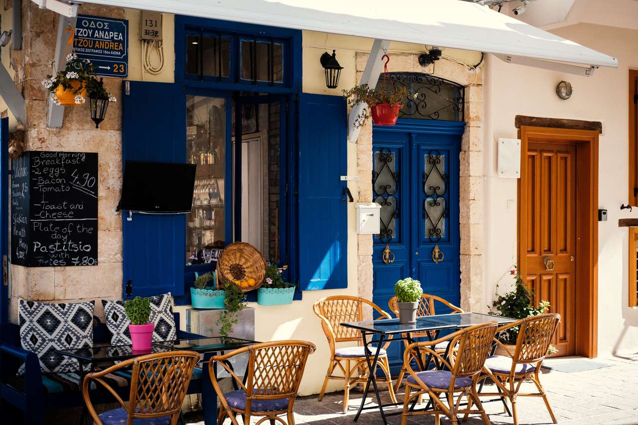 Ładna kawiarnia w Chanii, Grecja? puzzle online