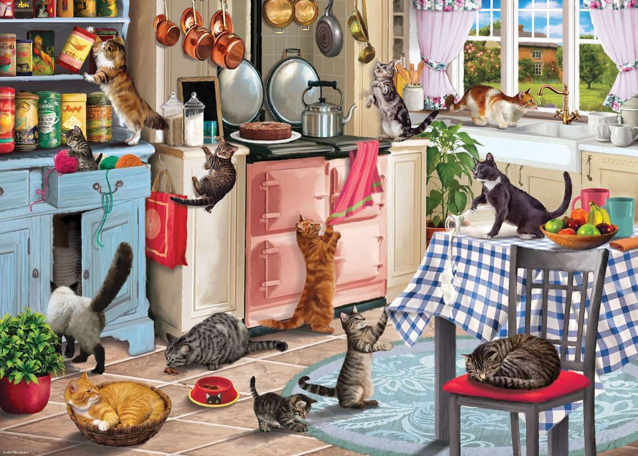 Kotki w kuchni puzzle online