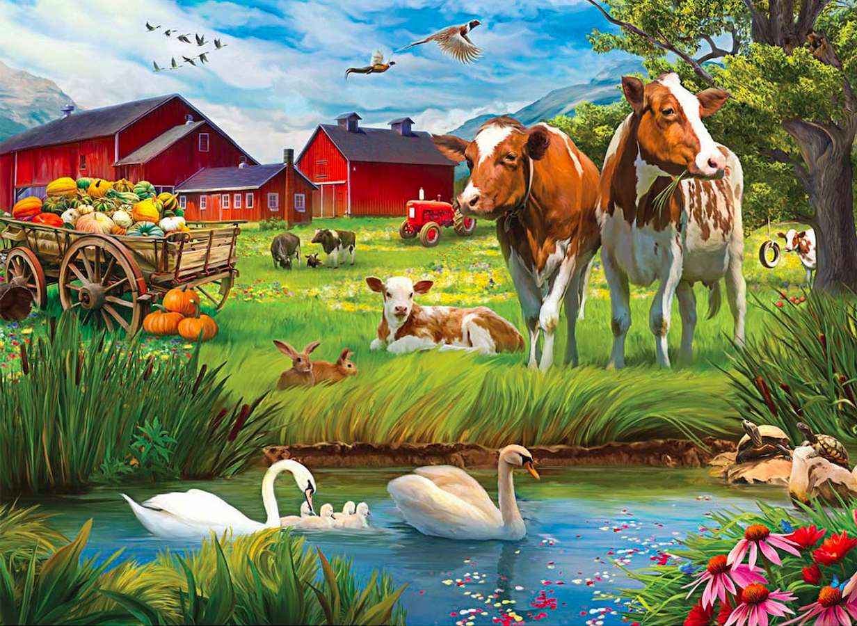 Farma nad łabędzim stawem puzzle online