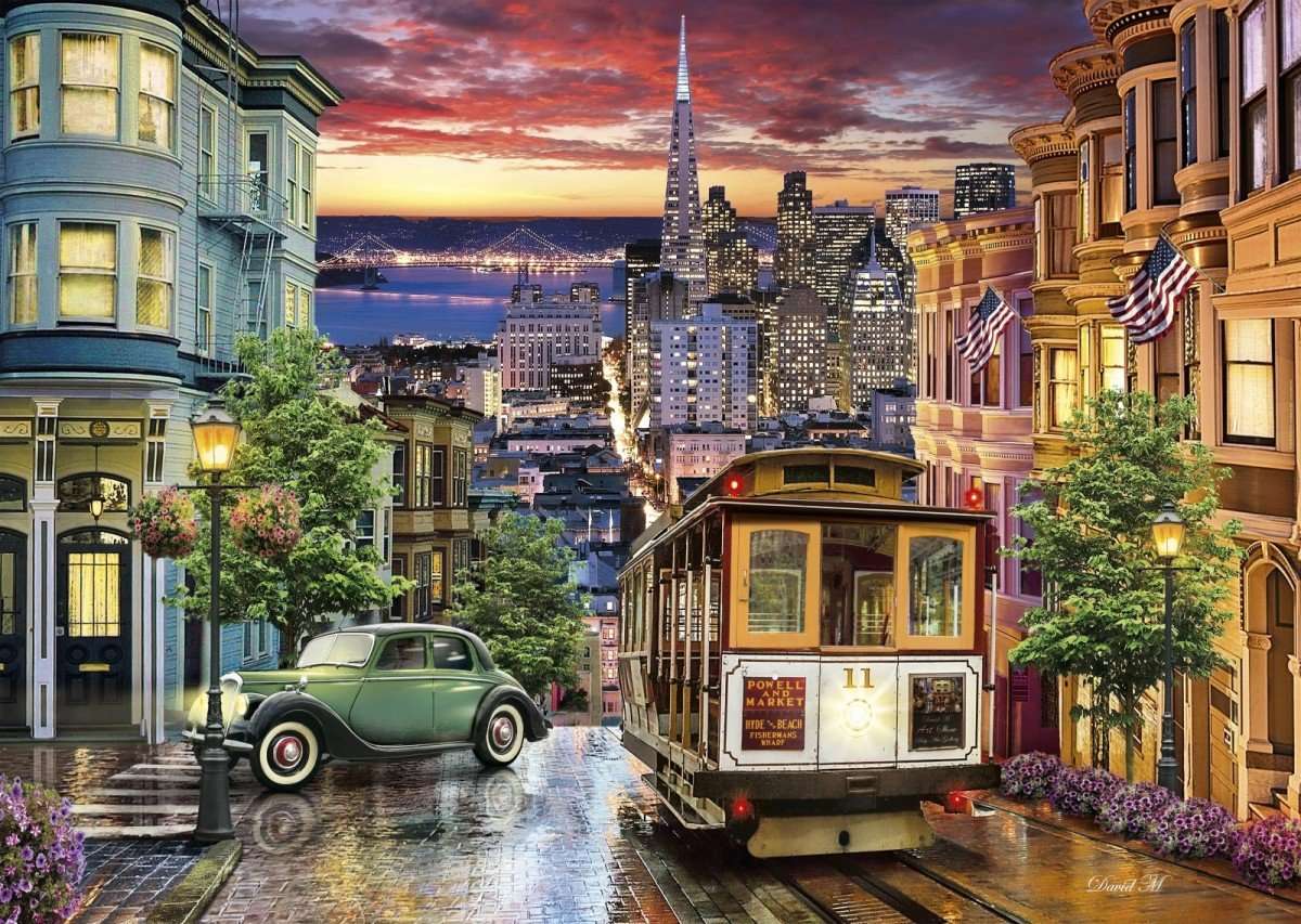 San Francisco wieczorową porą puzzle online