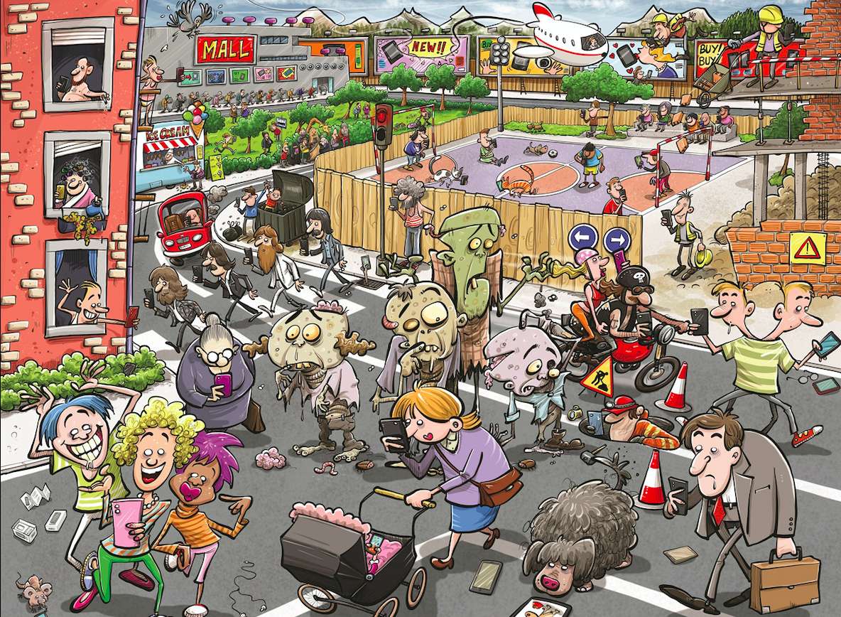 Chaos w szalonym Zombieland puzzle online