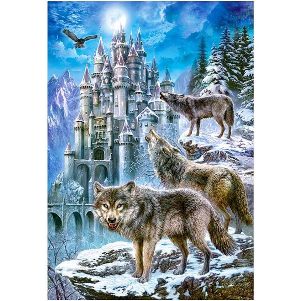 wilki zbliżają się do zamku puzzle online