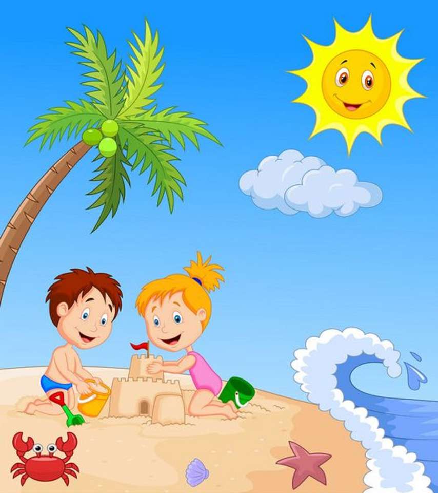Zabawy dzieci na plaży puzzle online