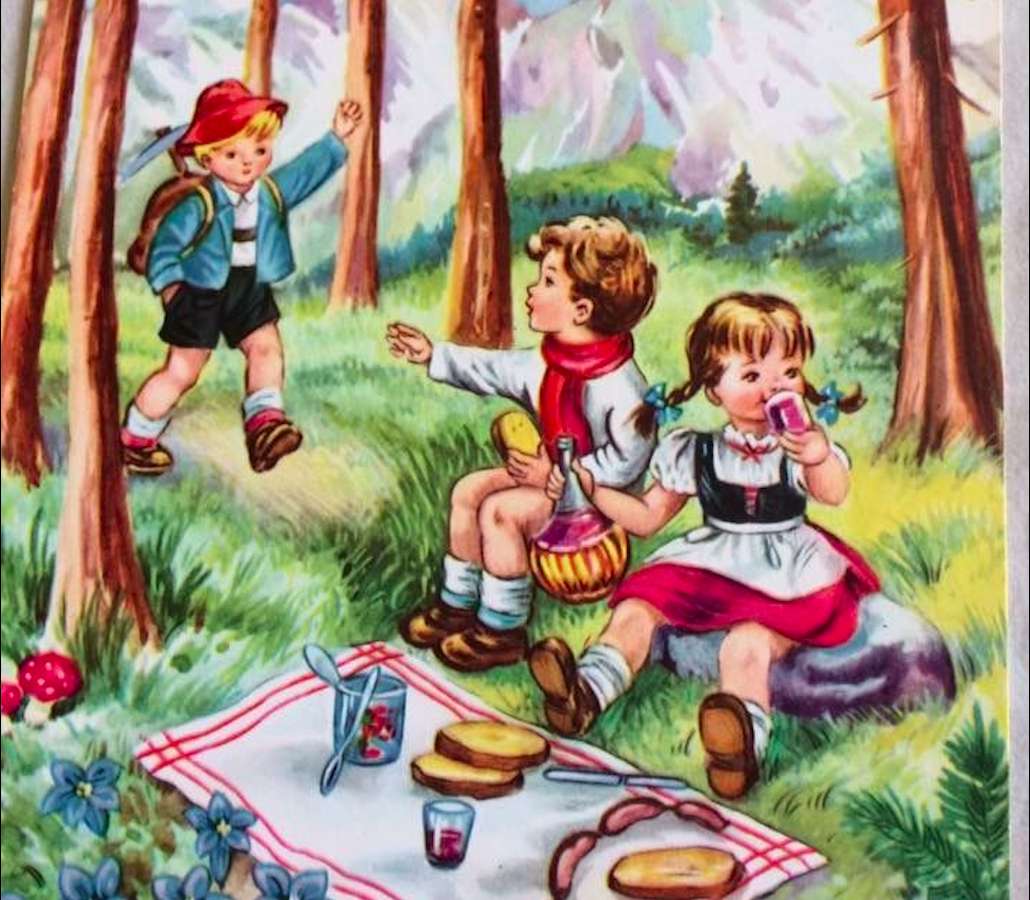 Picnic on the mountain trail puzzle