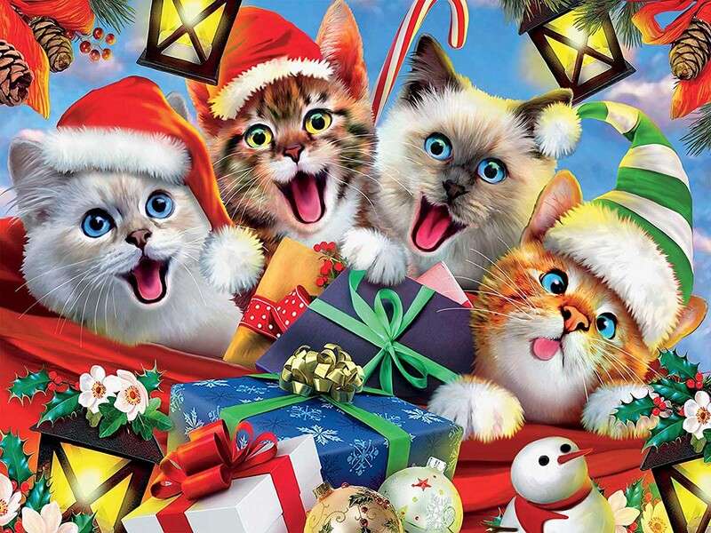 Kocięta czekają na Boże Narodzenie #208 puzzle online