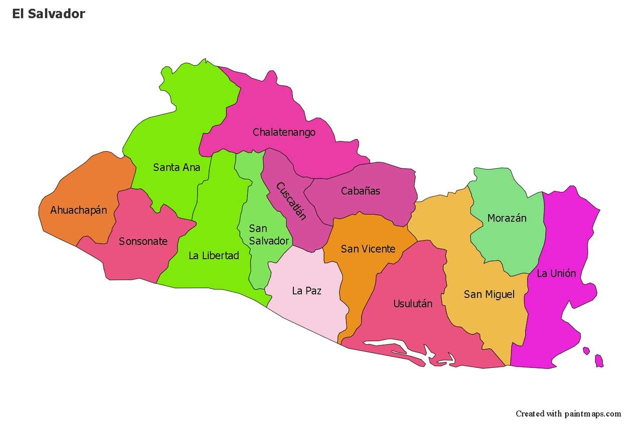 mapa Salwadoru puzzle online