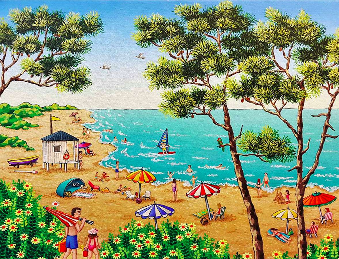 Słoneczna plaża puzzle online