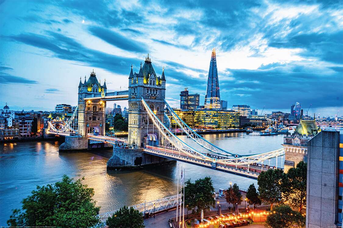 Most zwodzony i rzeka Tamiza w Londynie puzzle online