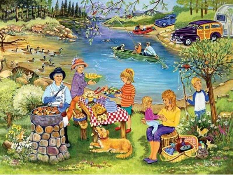 Piknik nad rzeką puzzle online