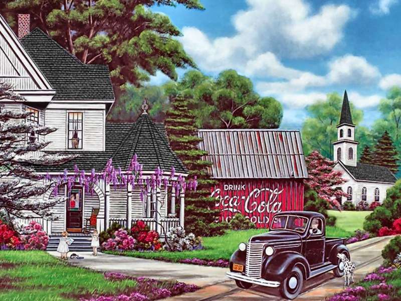 Coca Cola country puzzle online