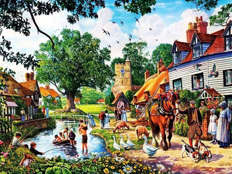Stara Anglia w wolny dzień puzzle online