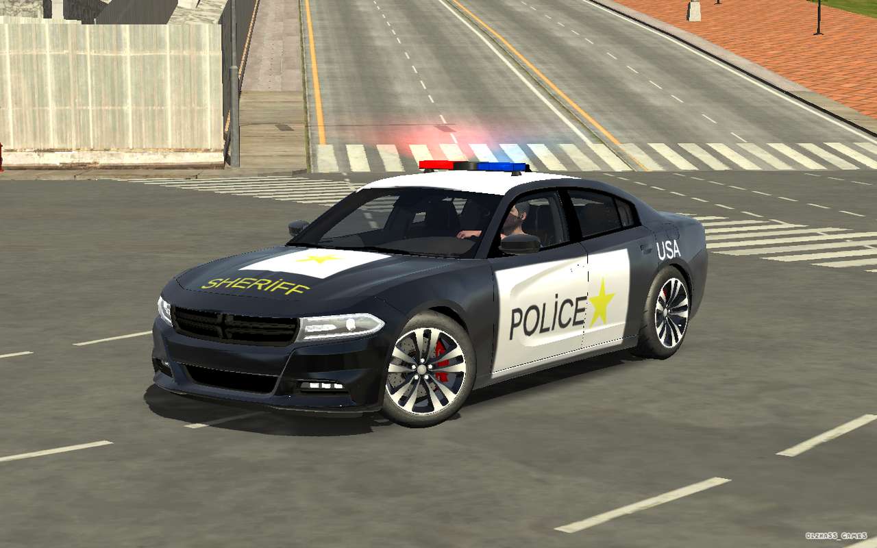 Samochód policyjny z ładowarką Dodge puzzle online