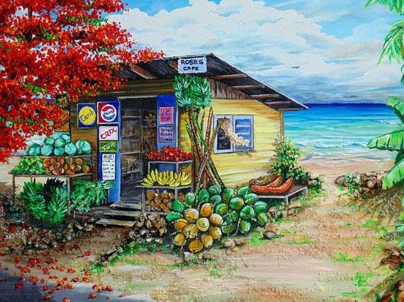 Kawiarnia przy plaży? puzzle online