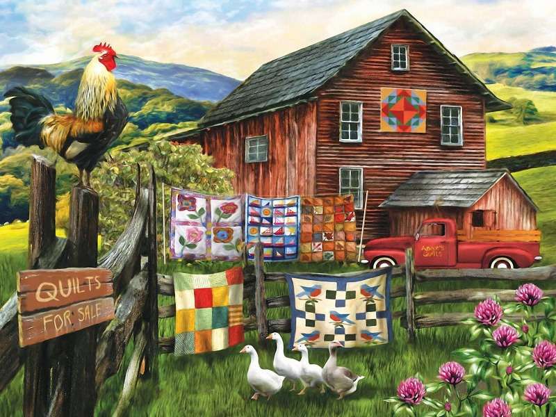Urocza patchworkowa farma puzzle online