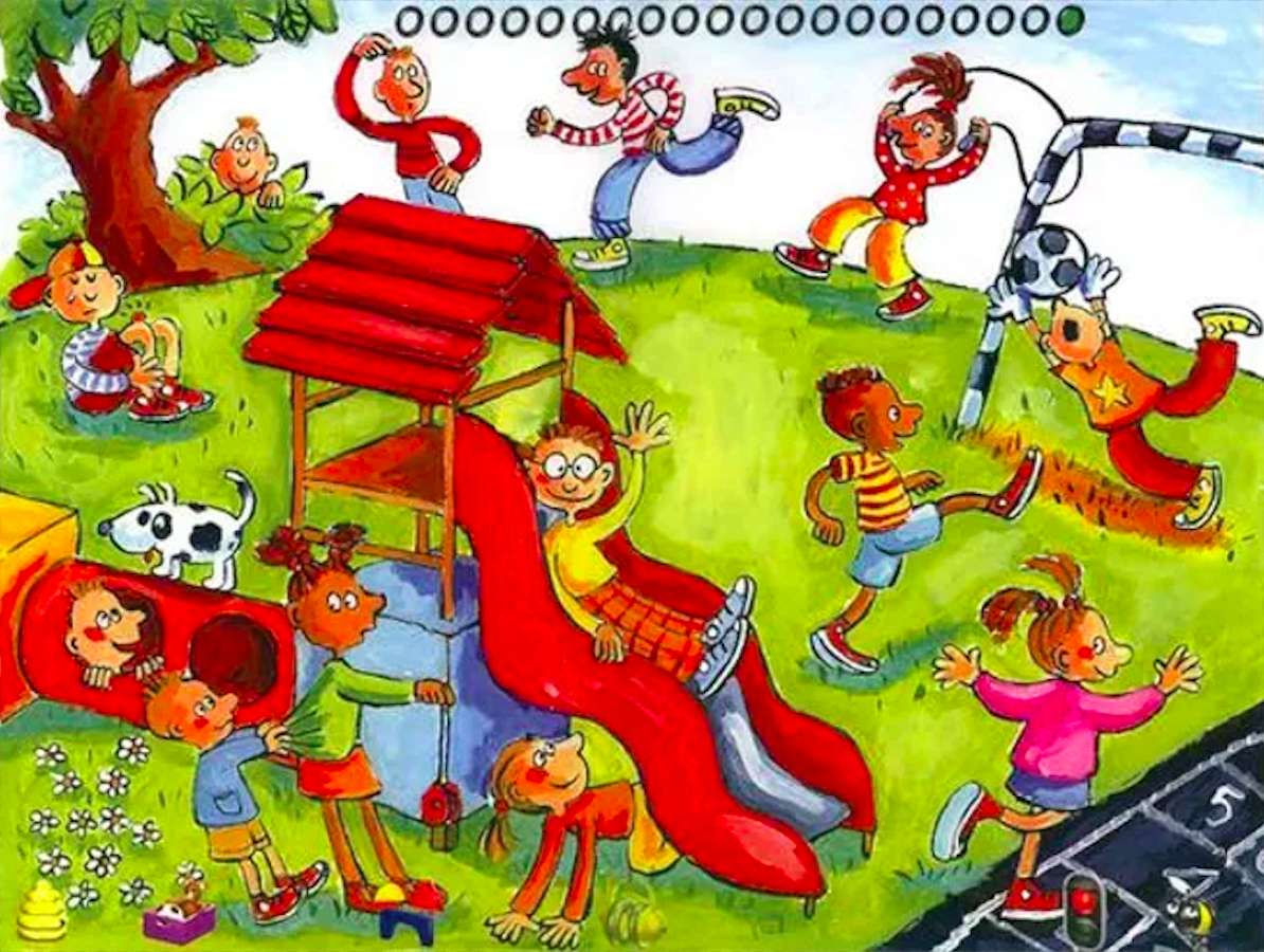 Plac zabaw radosnych dzieci puzzle online